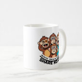 Modern Share No Evil Monkey Graphic Kaffeetasse (VorderseiteRechts)