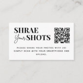 Modern Share your Shots QR-Code Begleitkarte (Vorderseite)