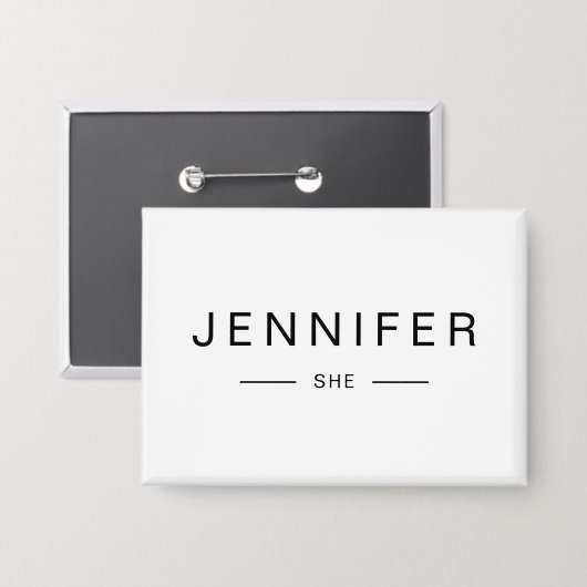 Modern SHE Inspired Personalized Name Button (Vorderseite/Rückseite)