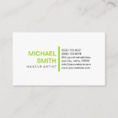 Modern Sheen Green Beruflich Schlicht White Visitenkarte (Rückseite)