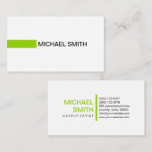 Modern Sheen Green Beruflich Schlicht White Visitenkarte (Vorne/Hinten)