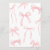 Modern She's Tying The Knot Pink Bow Bridal Shower Einladung (Rückseite)