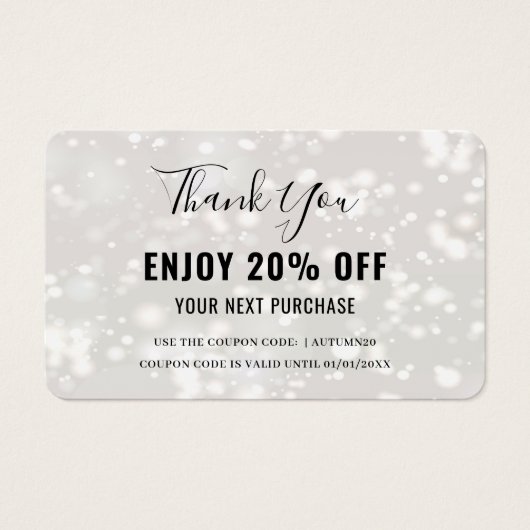 Modern Shiny Discount Coupon Card (Vorderseite)