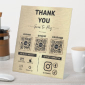 Modern Shiny Gold Scan zu zahlen 3 QR Codes Vielen Sockelschild (In Situ)