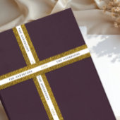 Modern Shiny Gold White Sparkle Glitter Name Typo Satinband