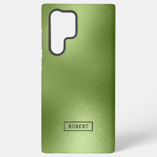 Modern Shiny Green Abstrakt Background Monogram Samsung Galaxy Hülle
