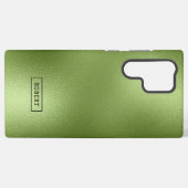 Modern Shiny Green Abstrakt Background Monogram Samsung Galaxy Hülle (Rückseite (Horizontal))