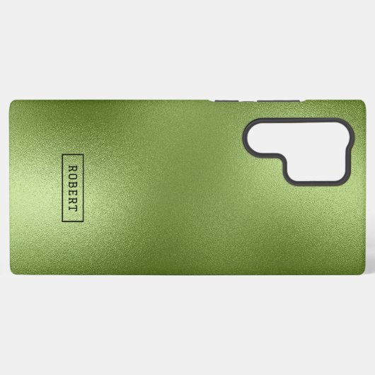 Modern Shiny Green Abstrakt Background Monogram Samsung Galaxy Hülle (Rückseite (Horizontal))