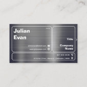 Modern Shiny Metal Bold Typografy Hello Visitenkarte (Rückseite)