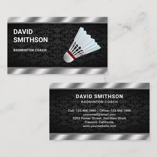 Modern Shuttlecock Beruflich Badminton Coach Visitenkarte (Vorne/Hinten)