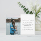 Modern Sie Ihr eigenes Foto, ändern Sie die Datums Dankeskarte (Stehend Vorderseite)