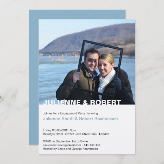 Modern Sie Ihre eigene Foto-Engagement-Partei Einladung (Vorne/Hinten)