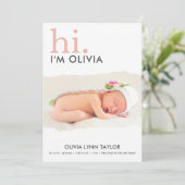 Modern Sie Ihre Foto Torn Paper Birth Ankündigung (Stehend Vorderseite)