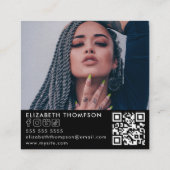 Modern Sie Ihren QR-Logo-Code Trendy Social Media  Quadratische Visitenkarte (Rückseite)