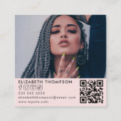 Modern Sie Ihren QR-Logo-Code Trendy Social Media Quadratische Visitenkarte (Rückseite)