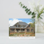 Modern Sie unser neues Zuhause-Foto-Umdenken Ankündigungspostkarte (Stehend Vorderseite)
