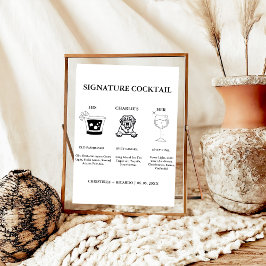 Modern Signature Coctail Drink Hochzeit Bar Zeiche Poster