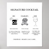 Modern Signature Coctail Drink Hochzeit Bar Zeiche Poster (Vorne)