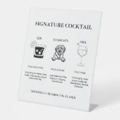 Modern Signature Coctail Drink Hochzeit Bar Zeiche Sockelschild (Vorderseite)