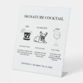 Modern Signature Coctail Drink Hochzeit Bar Zeiche Sockelschild (Vorderseite)