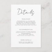 Modern Signature Script Minimal Wedding Details Begleitkarte (Vorderseite)