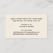 Modern Silhouette Dog Walker Dog Sitter Visitenkarte (Rückseite)