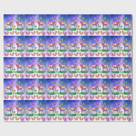Modern Silken Windhound Wrapping Paper Geschenkpapier (Flach)