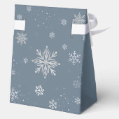 Modern Silver Blue Magical Snowflake Baby Shower  Geschenkschachtel (Rückseite)