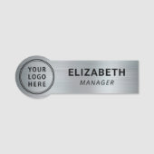 Modern-Silver-Business-Firmenlogo Namensschild (Vorderseite)