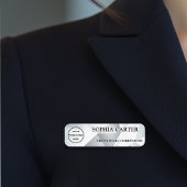 Modern Silver Geometric Name Badge Custom Namensschild