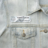 Modern Silver Geometric Name Badge Custom Namensschild (Beispiel)