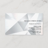 Modern Silver Geometric Visitenkarte (Rückseite)