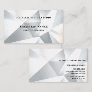 Modern Silver Geometric Visitenkarte