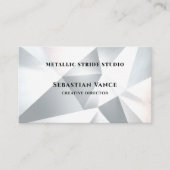 Modern Silver Geometric Visitenkarte (Vorderseite)