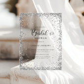 Modern Silver Glitter Bridal Shower  Acryleinladungen