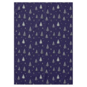 Modern Silver Glitter Christmas trees on blue Tischdecke (Vorderseite)