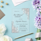 Modern Silver Glitter Drips Rose Gold Bar Mitzvah Acryleinladungen (In Situ (Hochzeit))