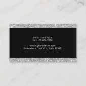 Modern Silver Glitter Monogram Beauty Salon Visitenkarte (Rückseite)