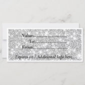 Modern Silver Glitter Salon Gift Note Card (Rückseite)
