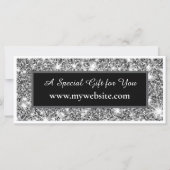 Modern Silver Glitter Salon Gift Note Card (Vorderseite)