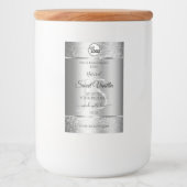Modern Silver Glitzer Monogram Product Labels Logo Lebensmitteletikett (Vorderseite)
