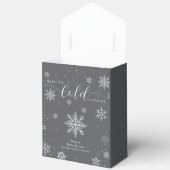 Modern Silver Grey Magical Snowflake Baby Shower Geschenkschachtel (Offen)