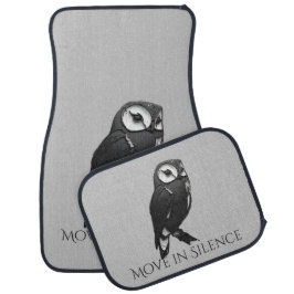 Modern Silver Grey Owl Car Mat Autofußmatte