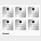 Modern Silver Logo Product Packaging Candles Label Quadratischer Aufkleber (Blatt)