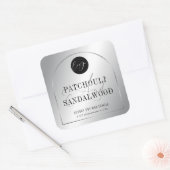 Modern Silver Logo Product Packaging Candles Label Quadratischer Aufkleber (Umschlag)
