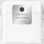 Modern Silver Logo Product Packaging Candles Label Quadratischer Aufkleber (Tasche)