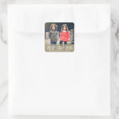 MODERN SILVER MERRY CHRISTMAS DOODLE FERIENWOHNUNG QUADRATISCHER AUFKLEBER (Tasche)