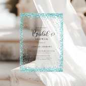 Modern Silver Mint Glitter Bridal Shower  Acryleinladungen