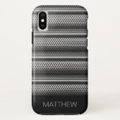 Modern Silver Monogram Case-Mate iPhone Hülle (Rückseite)