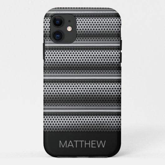 Modern Silver Monogram Case-Mate iPhone Hülle (Rückseite)